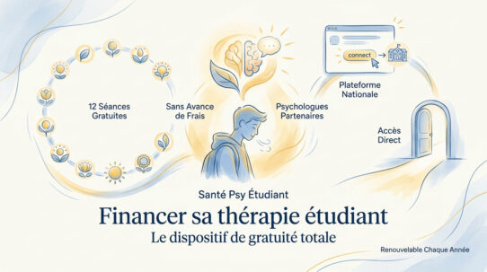 Étudiante consultant les aides pour financer sa thérapie