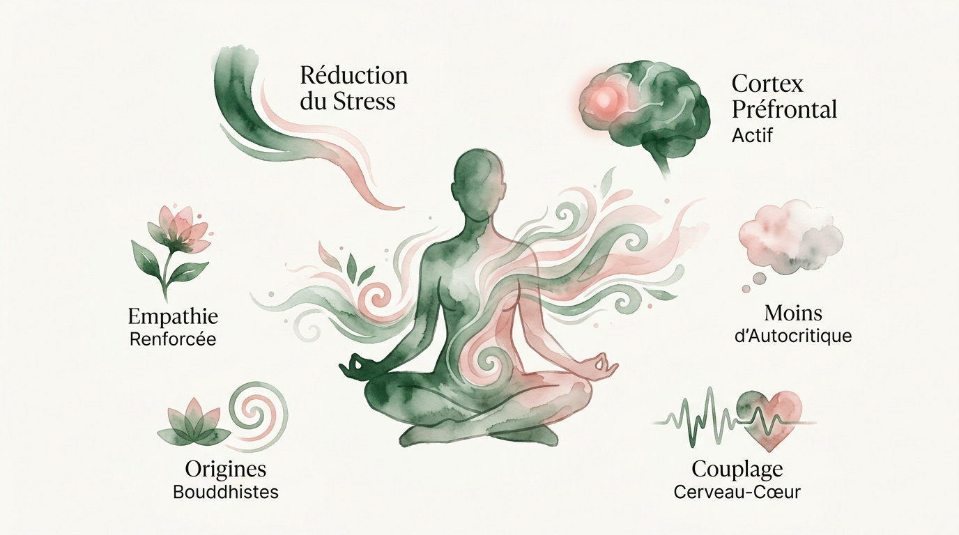Illustration des mécanismes neurologiques de la méditation de bienveillance