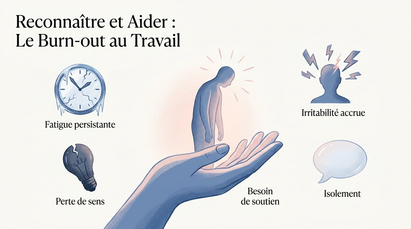 Collègue de bureau montrant des signes d'épuisement professionnel et de stress chronique