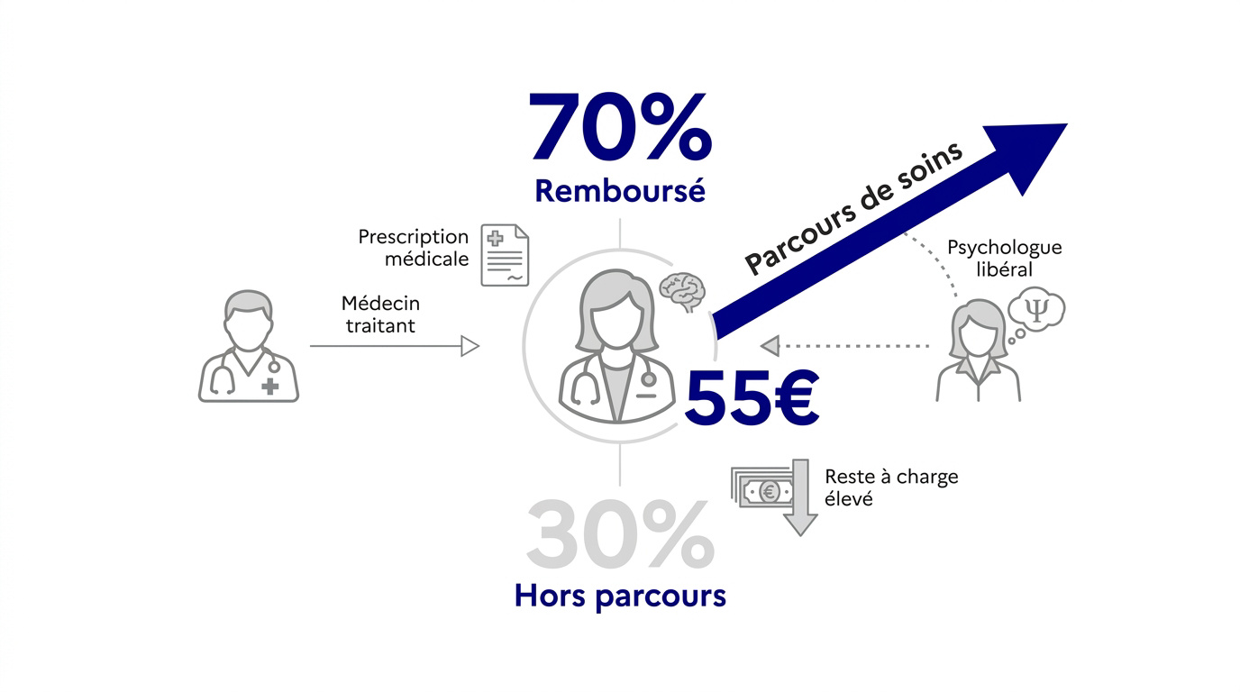 Schéma des tarifs et remboursements psychiatre secteur 1 et 2