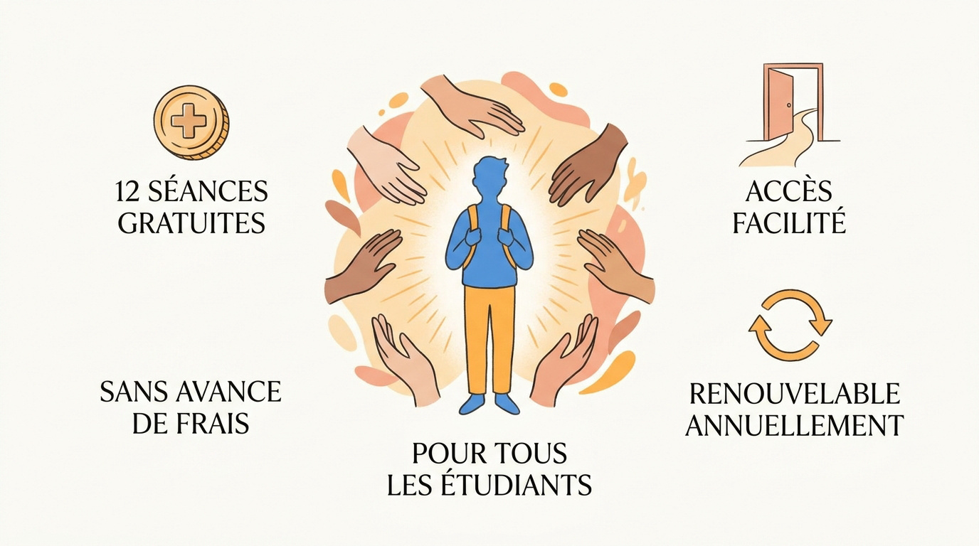 Étudiante consultant des ressources de santé mentale sur son ordinateur
