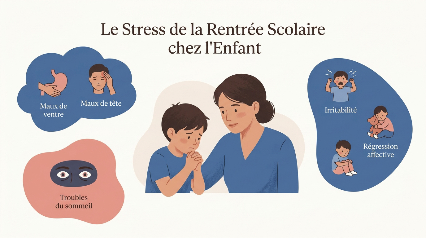 Enfant stressé par la rentrée scolaire
