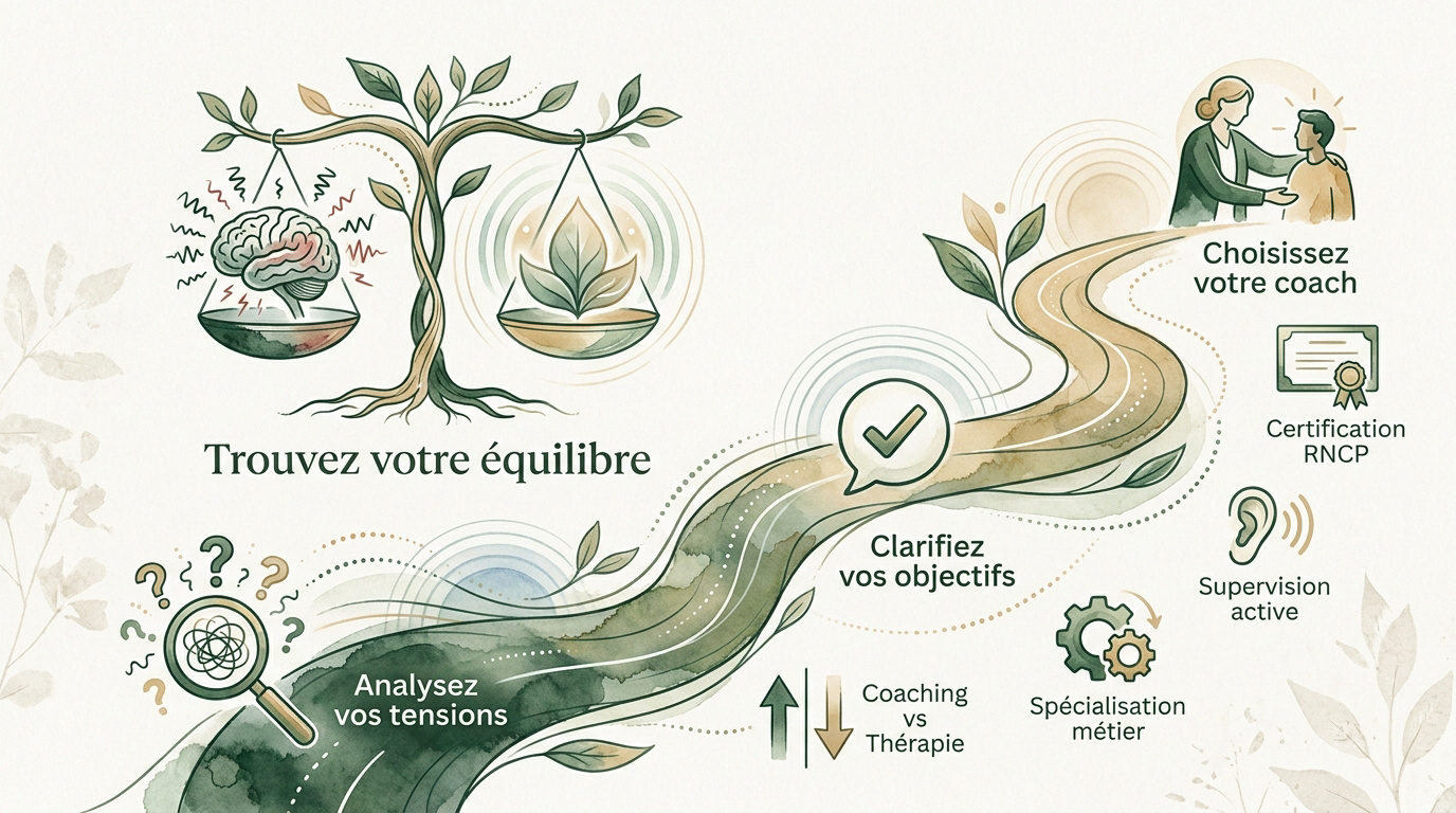 Infographie sur le choix d'un coach en gestion du stress professionnel